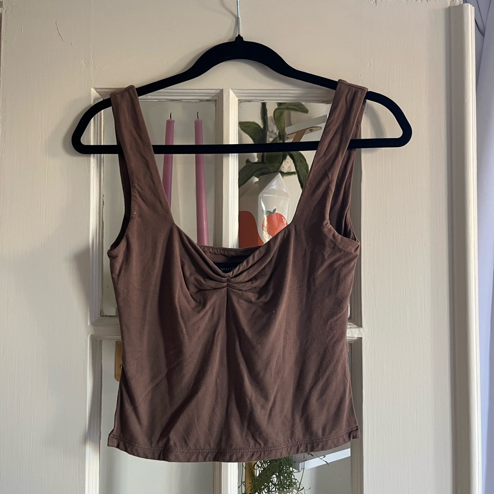 White Fox brown tank top